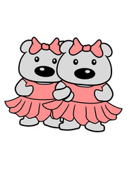 2 eisbär schwestern freunde team paar liebe freundschaft mädchen weiblich kleid hübsch schön girl frau ballerina süß bär teddy bärchen kuscheltier grizzly spielzeug baby kind niedlich clipart design