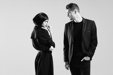 man and woman shaking hands