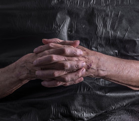 Fototapeta premium old man's sick hands, pensioner