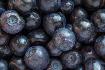 close up of heap of bilberries
