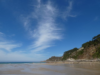 Fototapeta na wymiar Sea and blue sky background