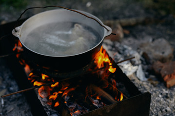 kettle on a fire