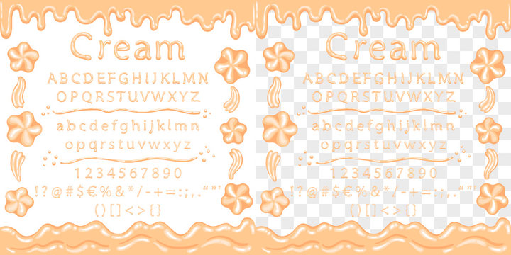 Font From Cream With A Sweet Frame