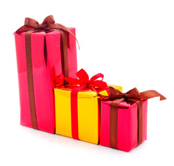 Gift boxes, gifts on a white background isolated.