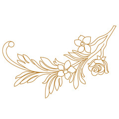 Golden vintage baroque ornament, corner. Retro pattern antique style acanthus.