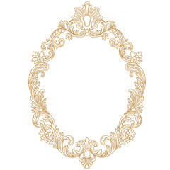 Vintage oval pattern frame in old style. Vector.Vintage oval pattern frame in old style. Vector.
