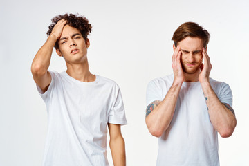 two man with headache
