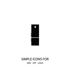 A fridge vector icon, a symbol of a fridge. Refrigeration icon. A sign of a refrigerator.