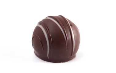 Dark Chocolate Truffles on a White Backgroun