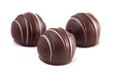 Dark Chocolate Truffles on a White Backgroun