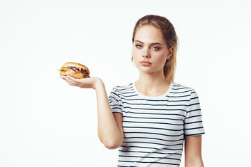 young woman with cake