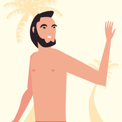 Fototapeta premium summer time people icon vector ilustration