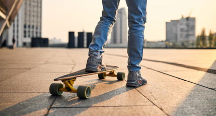 Young guy with longboard