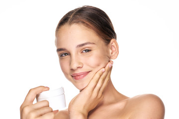 Portrait of young beautiful smiling woman