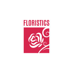 Flower rose logo. Flower shop concept design