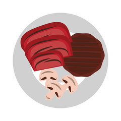 Tasty barbecue grilled food cartoon