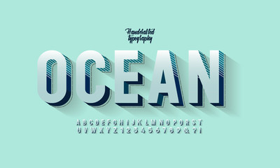 Vector of bold modern font and alphabet