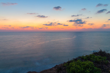 Fototapeta premium View of the Sunset over the sea and the Horizon
