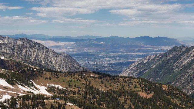 View of Salt Lake Valley from High in Mountains