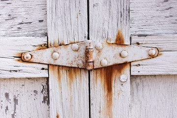 hinge on old wooden door