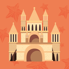 Fototapeta premium sand castle on white background