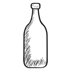 Sketch of a bottle on a white background - Vector