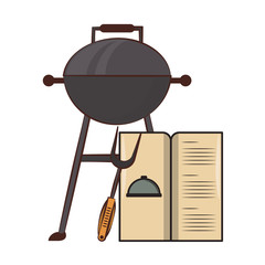 Tasty barbecue grilled food cartoon
