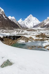 Rideaux tamisants Gasherbrum K2 mountain peak, second highest mountain in the world, K2 trek, Pakistan, Asia