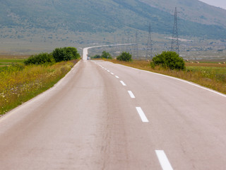 asphalt road in beautiful countryside