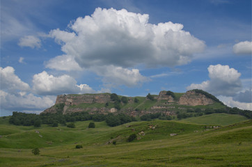 clouds and rocks