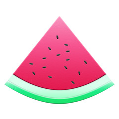 Watermelon Slice Isolated On White Background Illustration