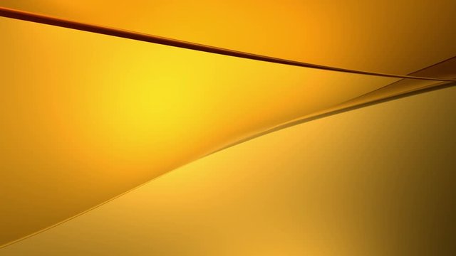 Beautiful abstract gold wave animation background. Abstract smooth flying flow golden lines. Gold, brown or yellow template. seamless looping animation