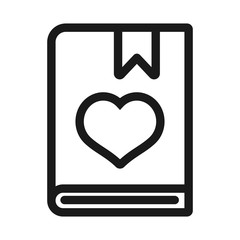book with love - minimal line web icon. simple vector illustration. concept for infographic, website or app.