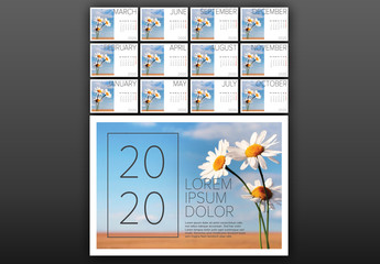 2020 Calendar Layout with Photo Placeholder