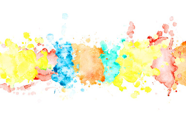 Multicolor watercolor horizontal stripe.