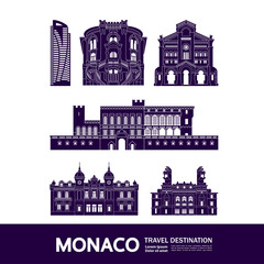 Obraz premium Monaco travel destination grand vector illustration.