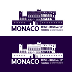 Monaco travel destination grand vector illustration.