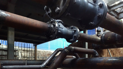 steel pipes with welded seams and valves