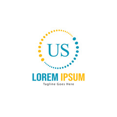 US Letter Logo Design. Creative Modern US Letters Icon Illustration