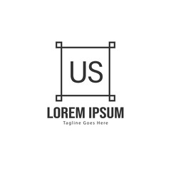 US Letter Logo Design. Creative Modern US Letters Icon Illustration