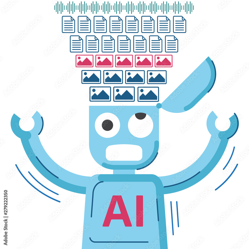Fototapete ai robot is educated and getting data.