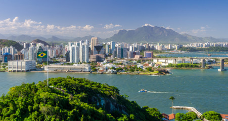 Panoramic view of Vitoria , Espirito Santo , Brazil.