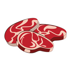 Tasty barbecue grilled food cartoon