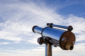 Isolated monocular telescope at a sunny day