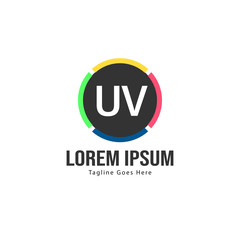 UV Letter Logo Design. Creative Modern UV Letters Icon Illustration