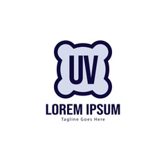 UV Letter Logo Design. Creative Modern UV Letters Icon Illustration
