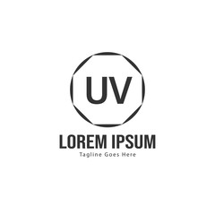 UV Letter Logo Design. Creative Modern UV Letters Icon Illustration
