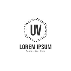 UV Letter Logo Design. Creative Modern UV Letters Icon Illustration