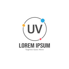 UV Letter Logo Design. Creative Modern UV Letters Icon Illustration