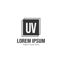 UV Letter Logo Design. Creative Modern UV Letters Icon Illustration